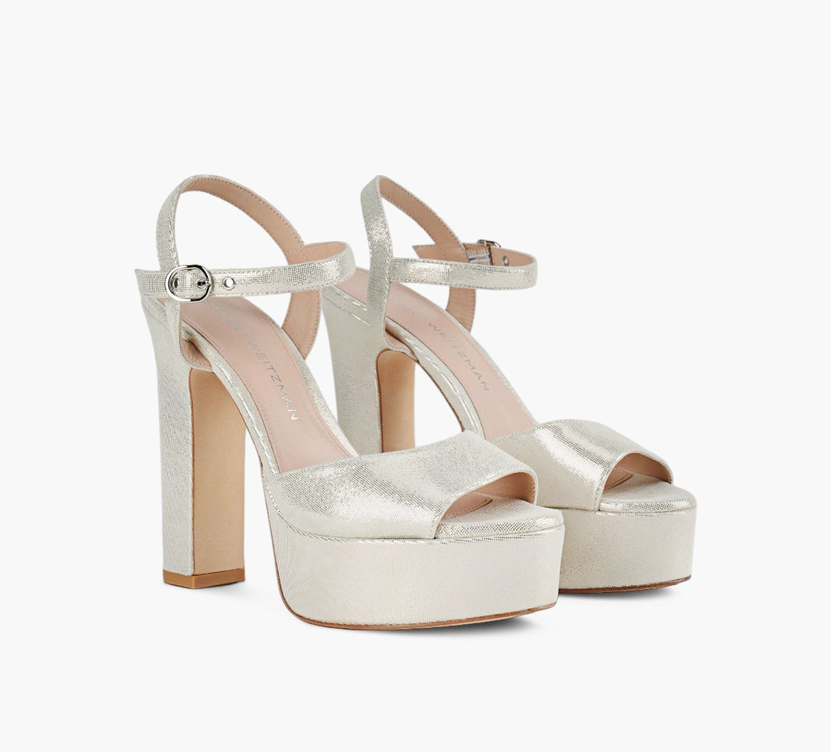 STUART WEITZMAN PLATEFORMEREADE en ARGENT vue 2