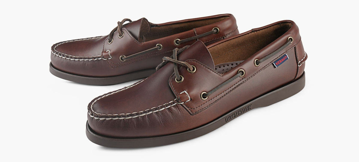 SEBAGO CHAUSSUREBATEAUDOCKSIDESPORTLANDWAXED en BRUN vue 4