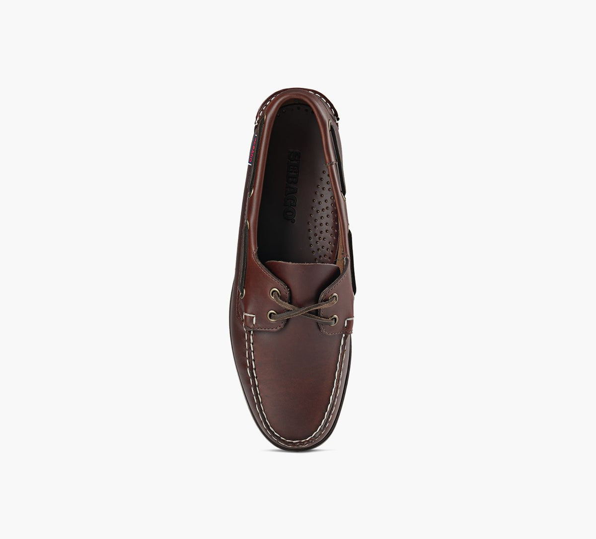SEBAGO CHAUSSUREBATEAUDOCKSIDESPORTLANDWAXED en BRUN vue 1c