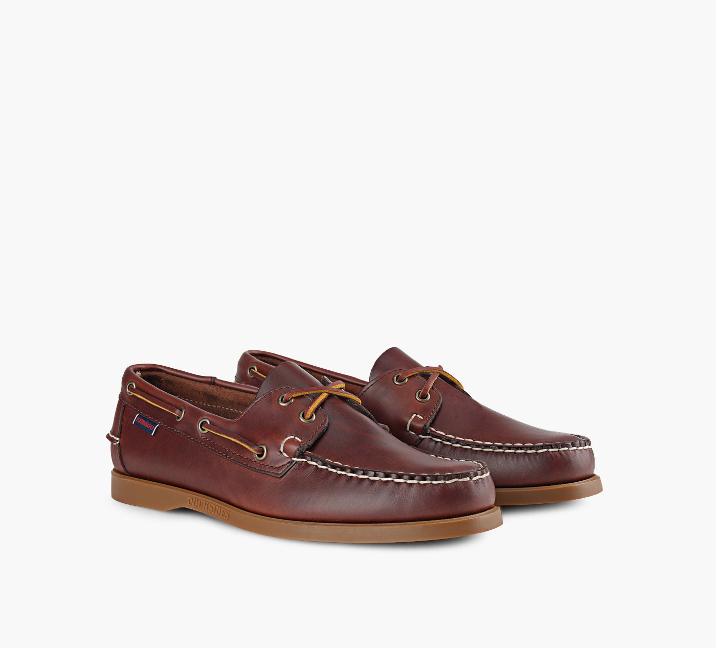 SEBAGO CHAUSSUREBATEAUDOCKSIDESPORTLANDWAXED en TAN vue 2