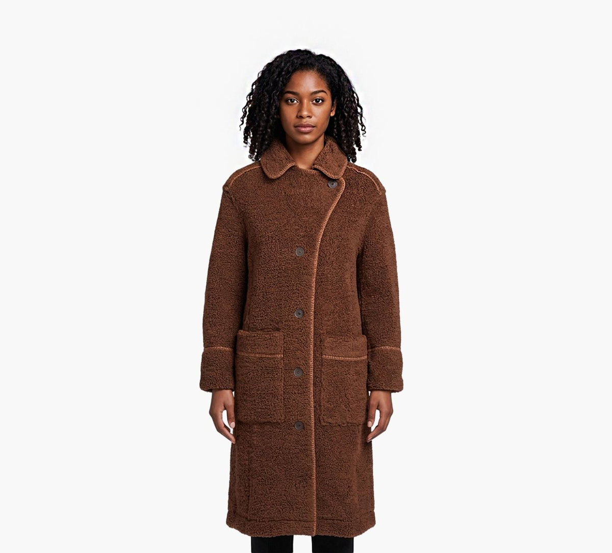 UGG MANTEAUSEMAUGGFLUFF en BRUN vue 2
