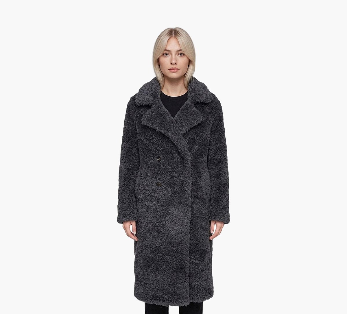 UGG MANTEAUGERTRUDELONGTEDDYII en NOIR