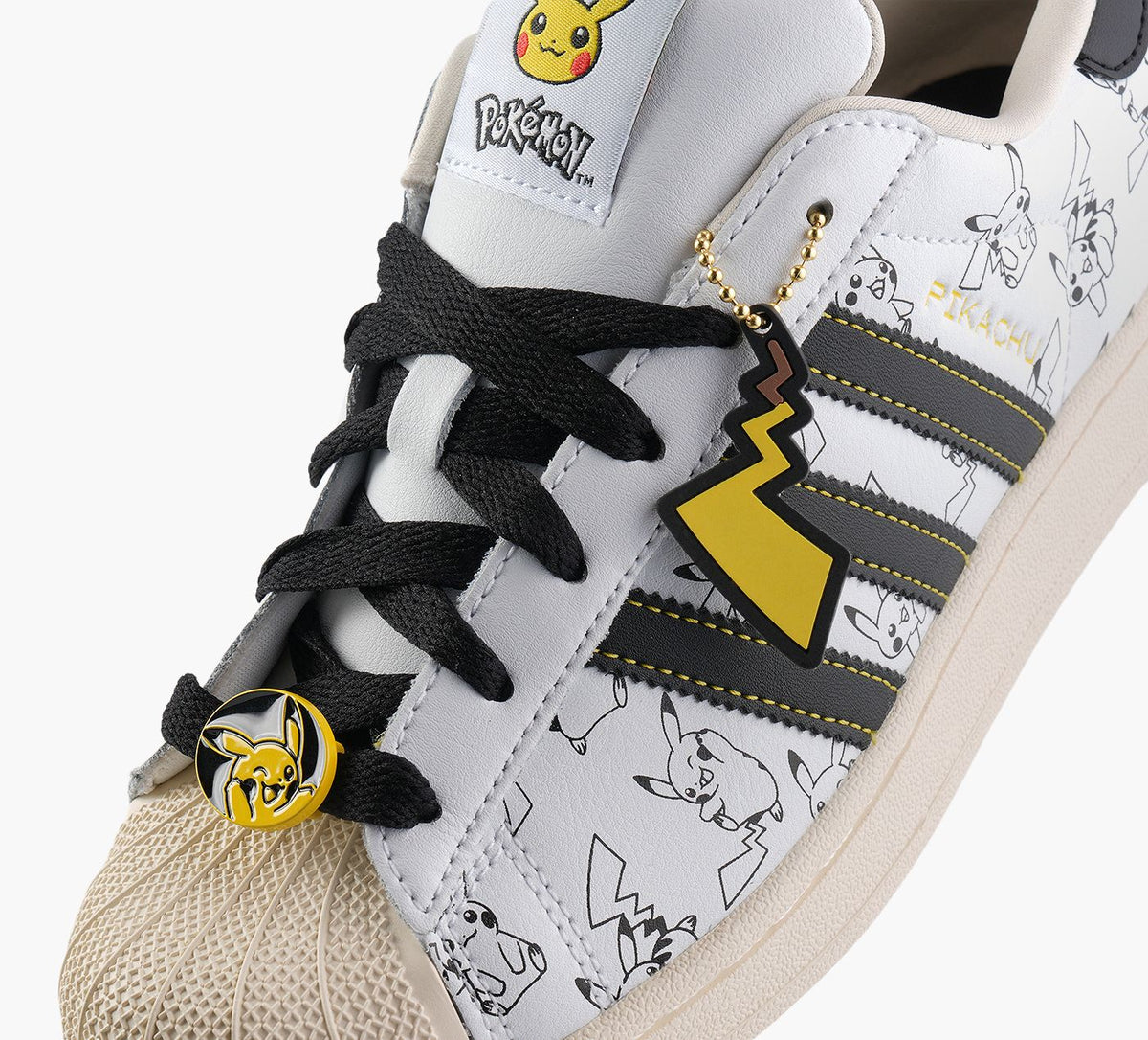 ADIDAS SUPERSTARIIxPIKACHU en BLANC vue 7