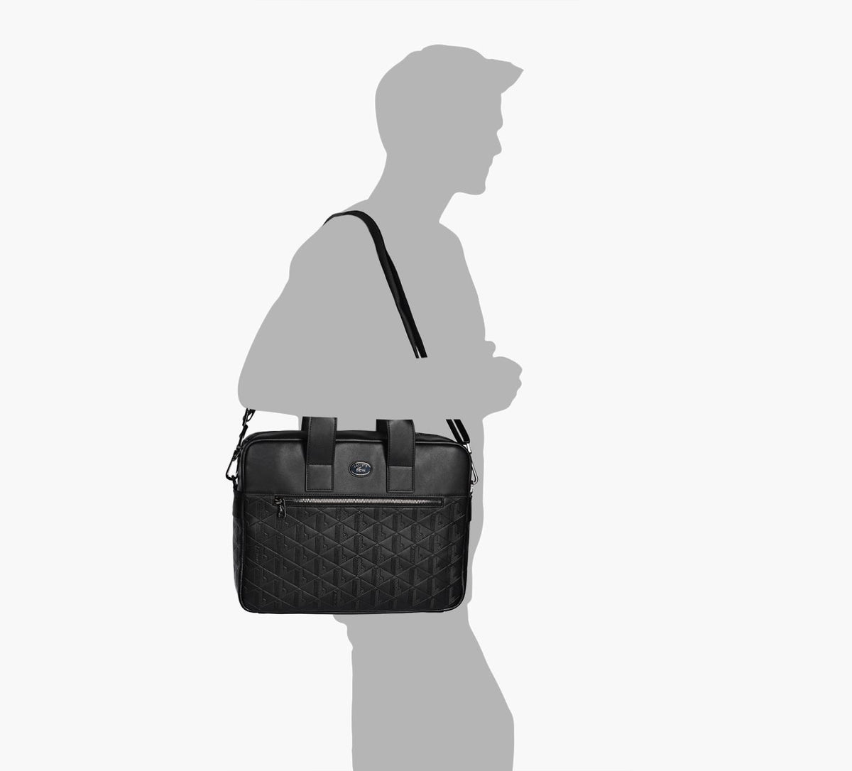 LACOSTE SacpourordinateurportableencuirMonogram en NOIR vue 4