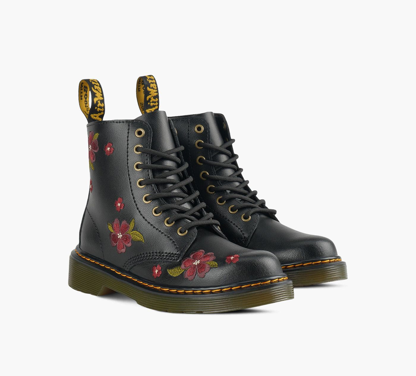 DR. MARTENS BOTTE1460AUTUMNBRODERIEFLORALE en NOIR vue 2