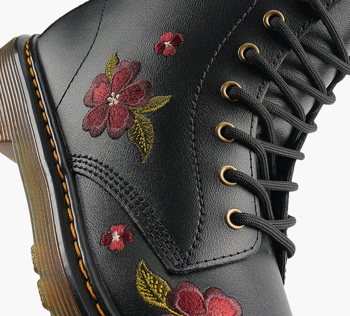 DR. MARTENS 1460AUTUMNFLORALEMBROIDERY in BLACK view 1b