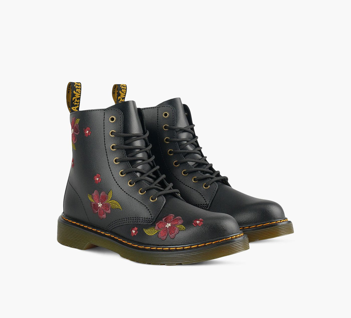 DR. MARTENS BOTTE1460AUTUMNBRODERIEFLORALE en NOIR vue 2