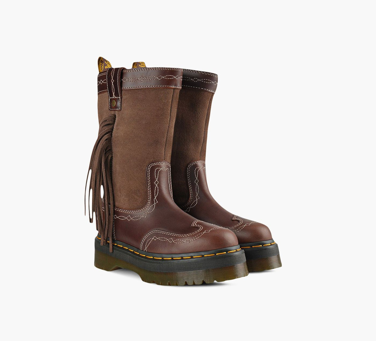 DR. MARTENS DESERTRODEOQUADMIDLEATHERSUEDEBOOT in BROWN view 2