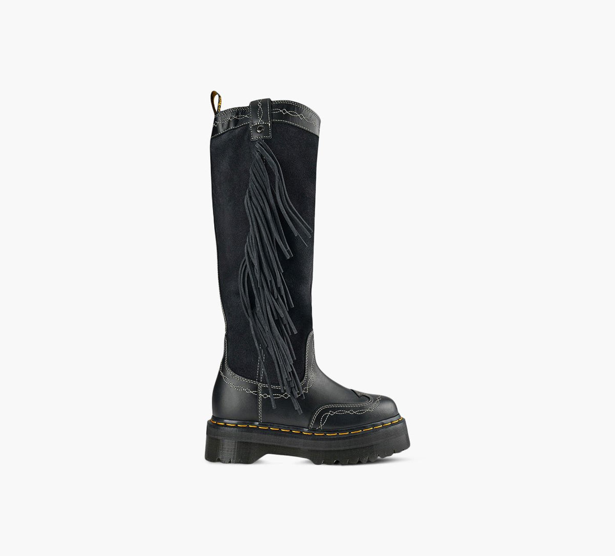 DR. MARTENS DESERTRODEOQUADHILEATHERSUEDEBOOTS in BLACK