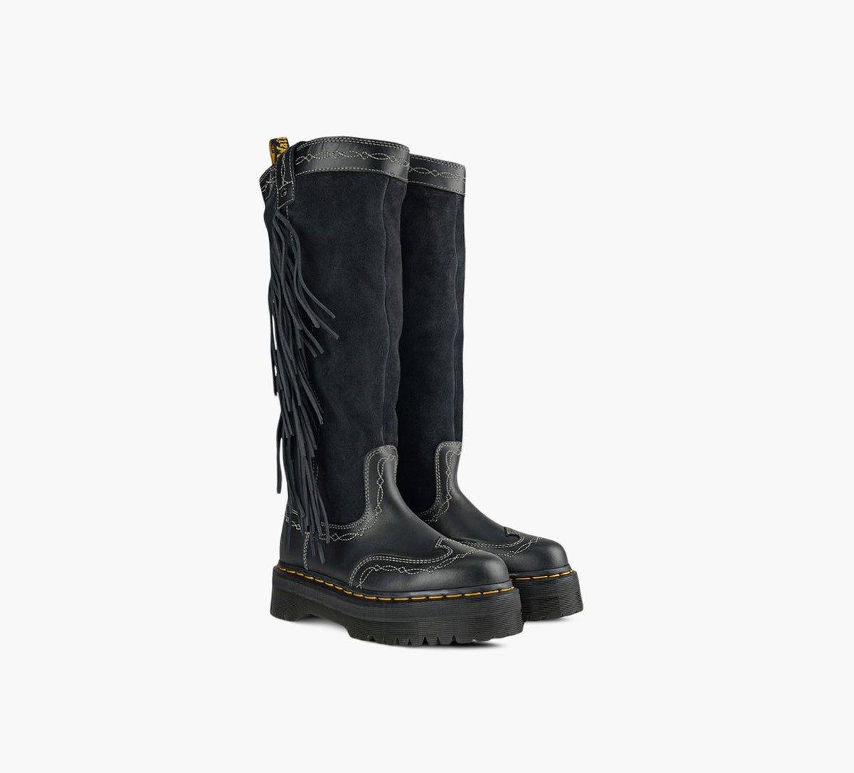 DR. MARTENS DESERTRODEOQUADHILEATHERSUEDEBOOTS in BLACK view 2