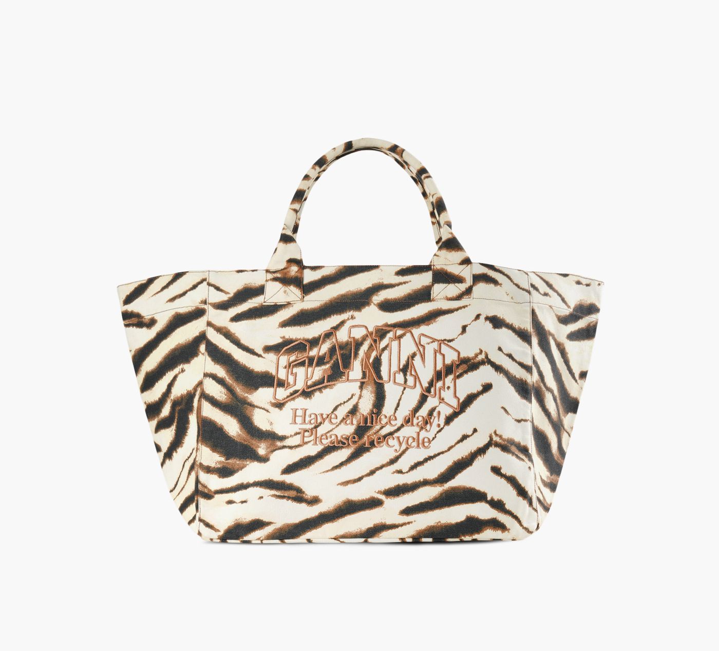 GANNI XXLSHOPPERZEBRA in TAN