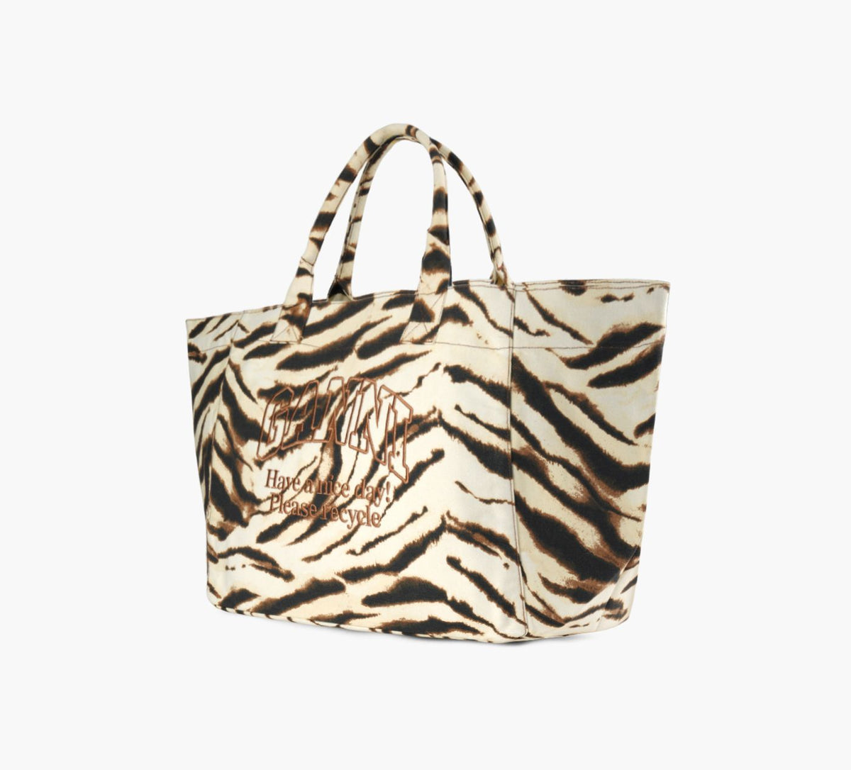 GANNI XXLSHOPPERZEBRA in TAN view 2