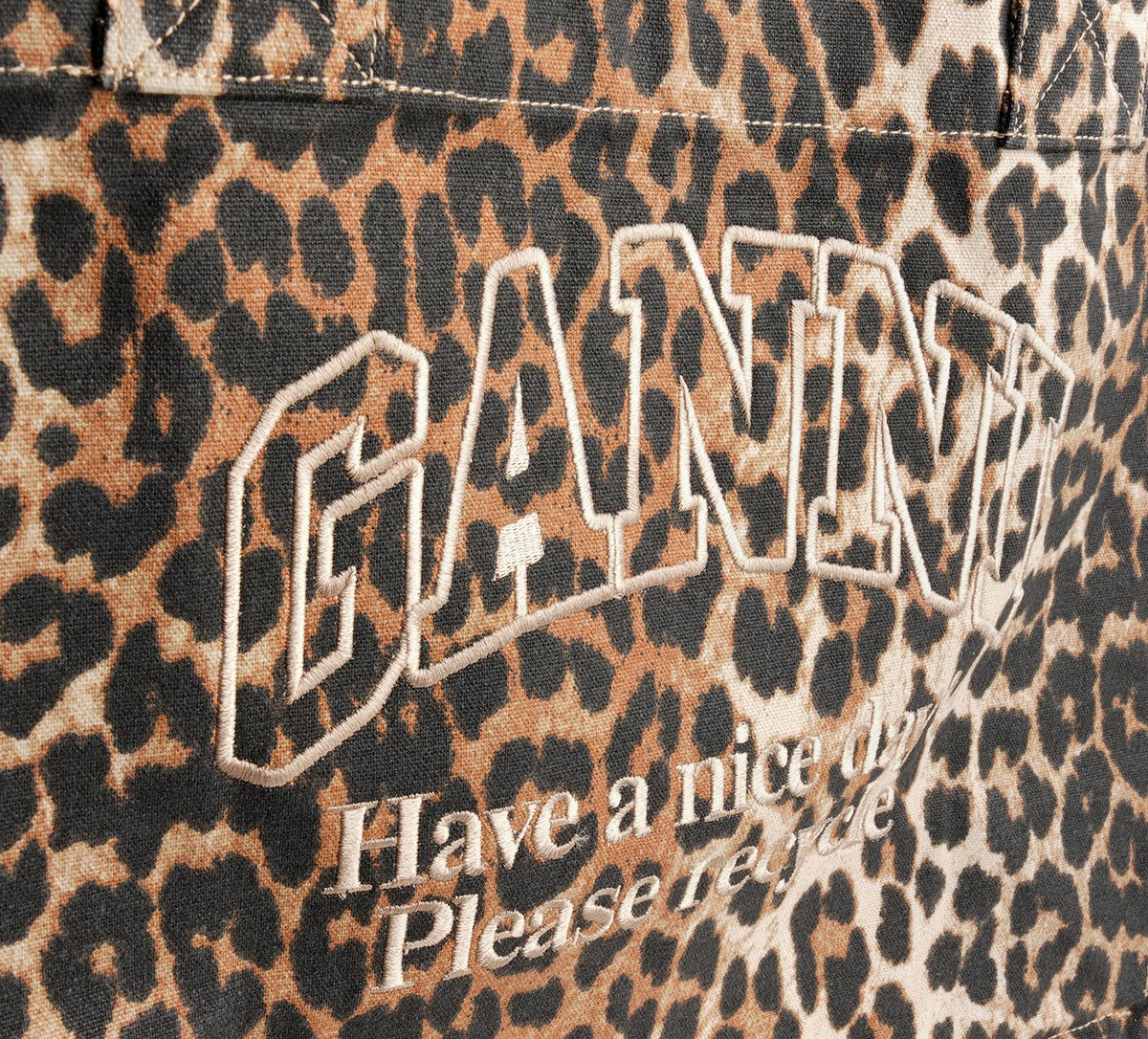 GANNI LARGEEASYSHOPPERPOCKETPRINT in BROWN view 1b