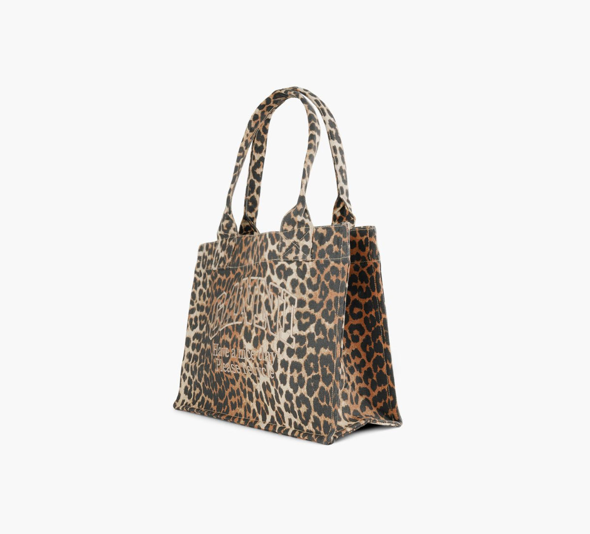 GANNI LARGEEASYSHOPPERPOCKETPRINT in BROWN view 2