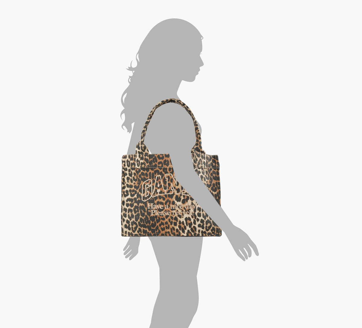 GANNI LARGEEASYSHOPPERPOCKETPRINT in BROWN view 4