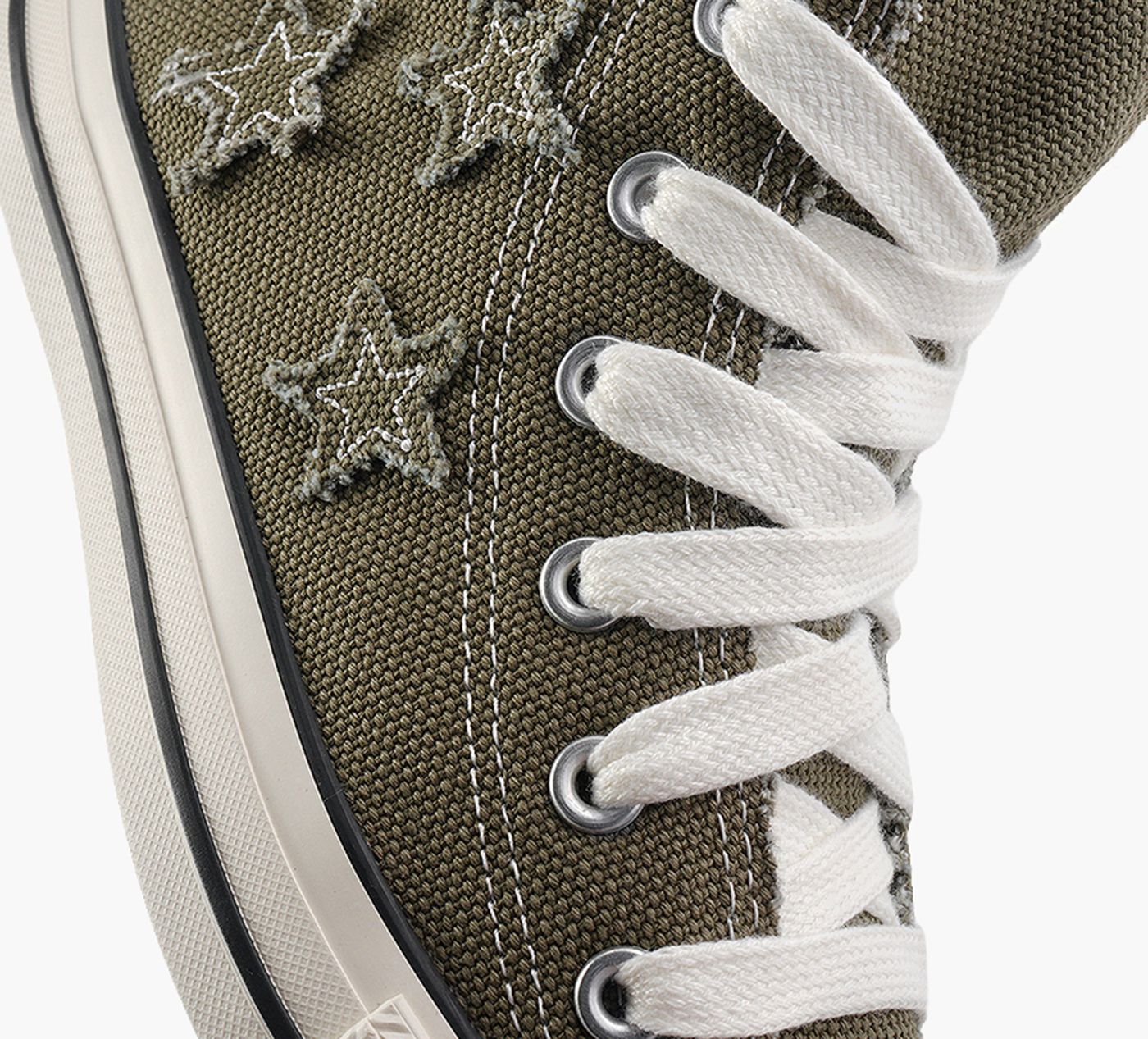 CONVERSE CHUCKTAYLORALLSTARDISTRESSEDSTARS in KHAKI view 1b