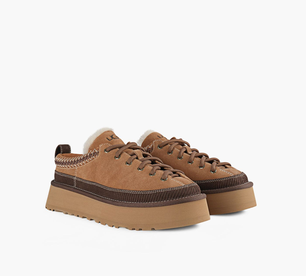 UGG PANTOUFLELACERHERITAGE en TAN vue 2