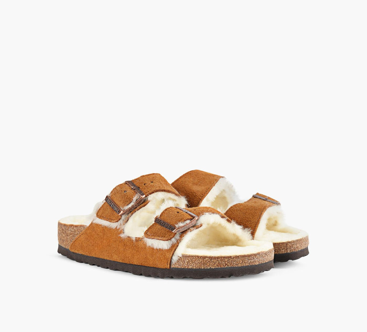 BIRKENSTOCK ARIZONAENPEAURETOURNE en TAN vue 2