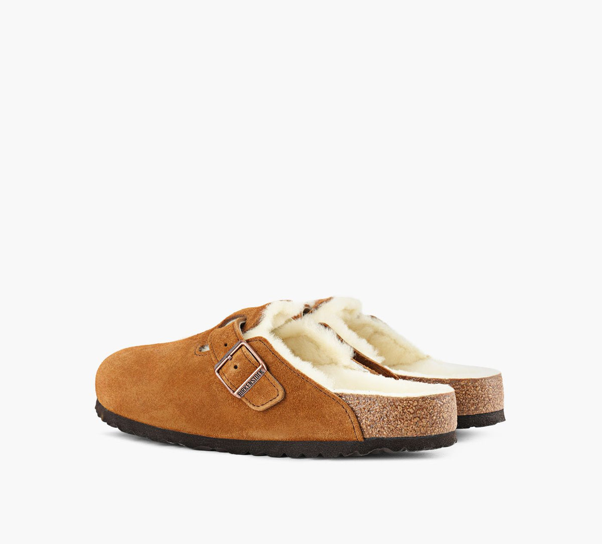 BIRKENSTOCK BOSTONENPEAURETOURNE en TAN vue 3