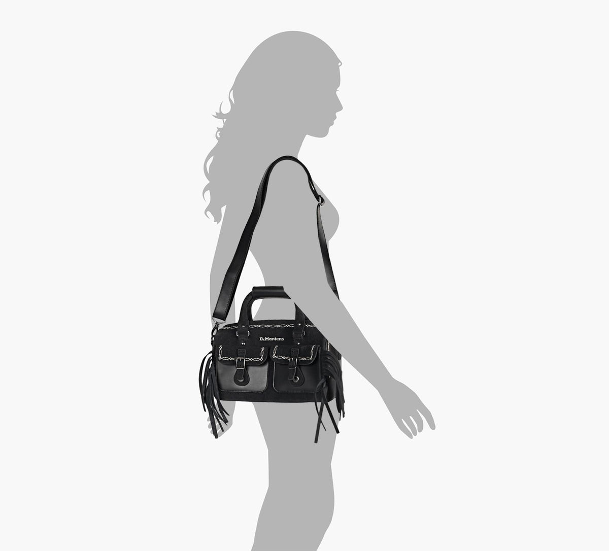 DR. MARTENS TOPHANDLEDESERTRODEOBAG in BLACK view 1c