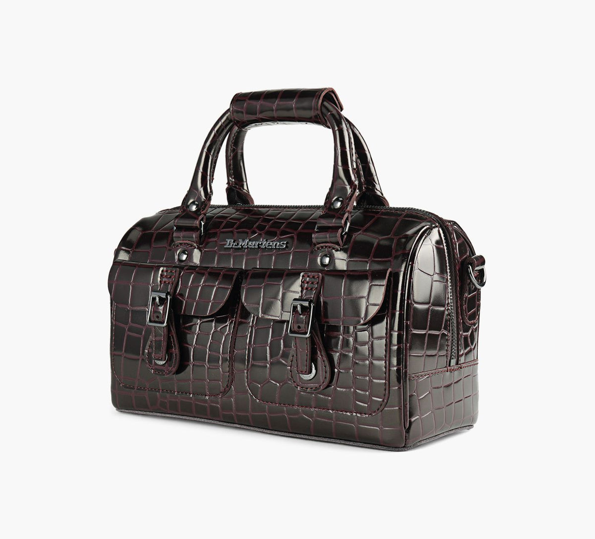 DR. MARTENS TOPHANDLECROCEMBOSSBAG in BURGUNDY view 2