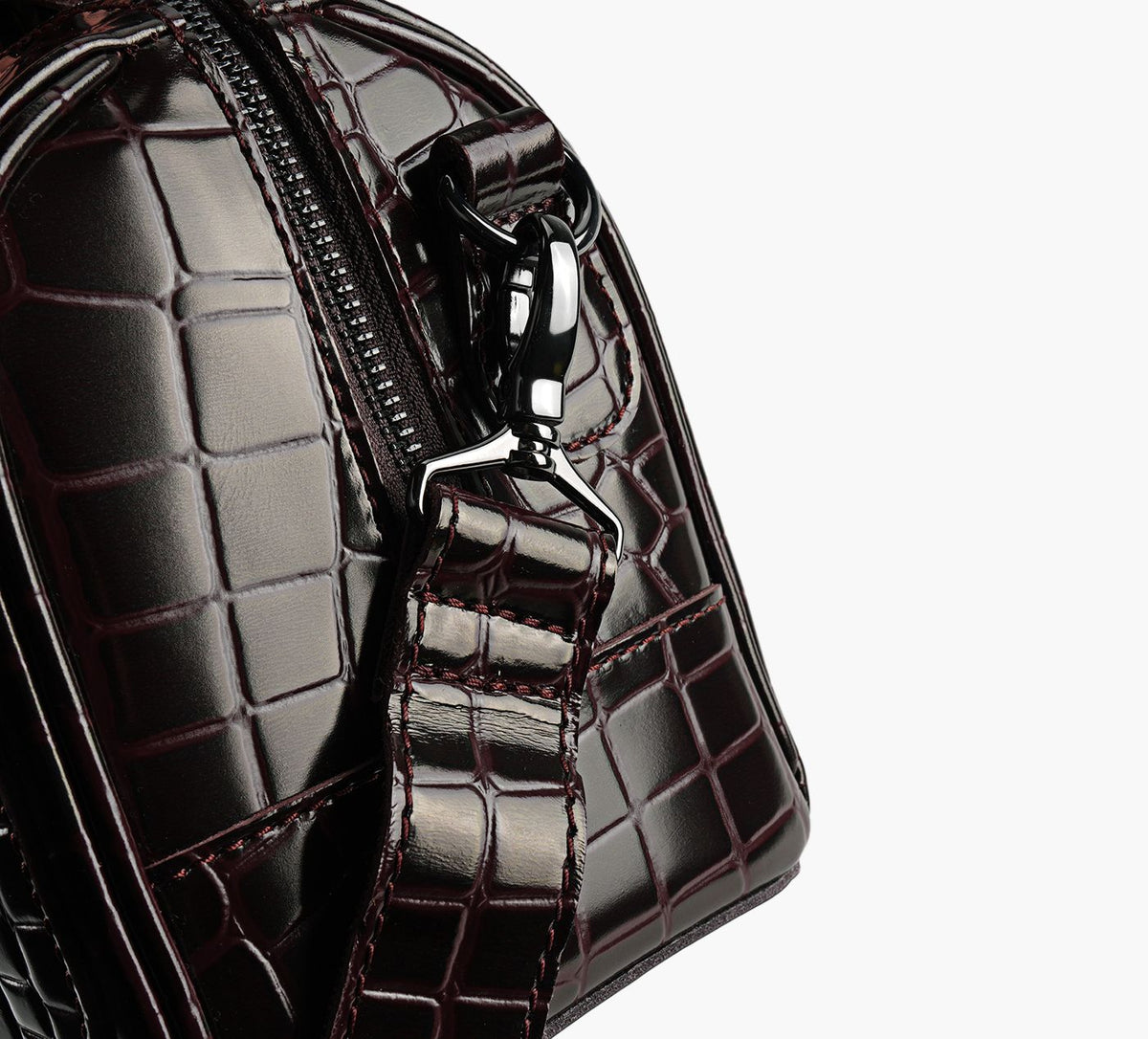 DR. MARTENS TOPHANDLECROCEMBOSSBAG in BURGUNDY view 3