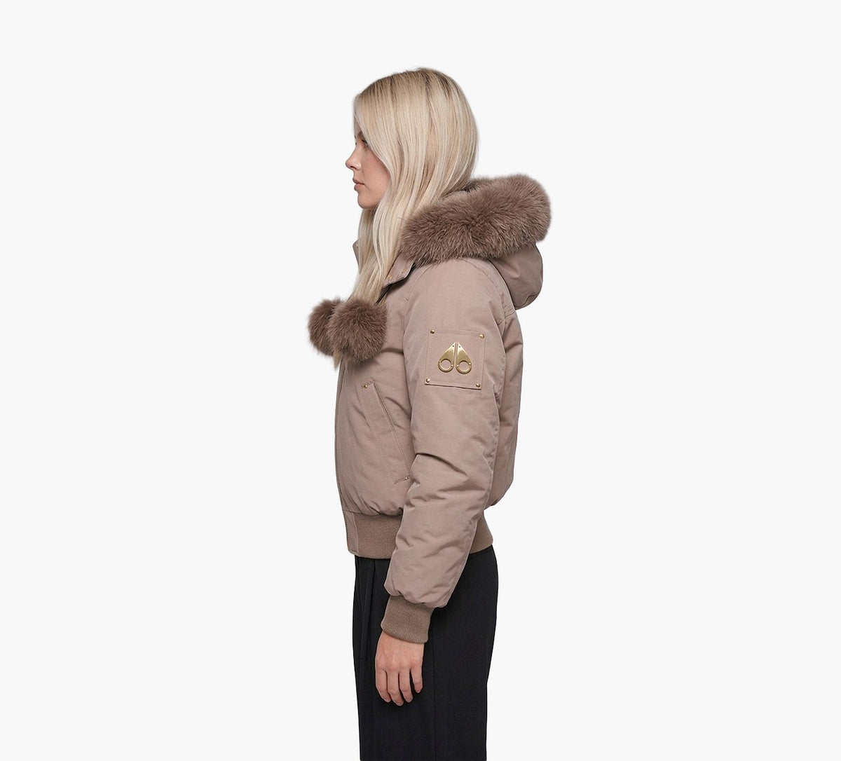 MOOSE KNUCKLES LUXESATINBOMBER in TAUPE view 2