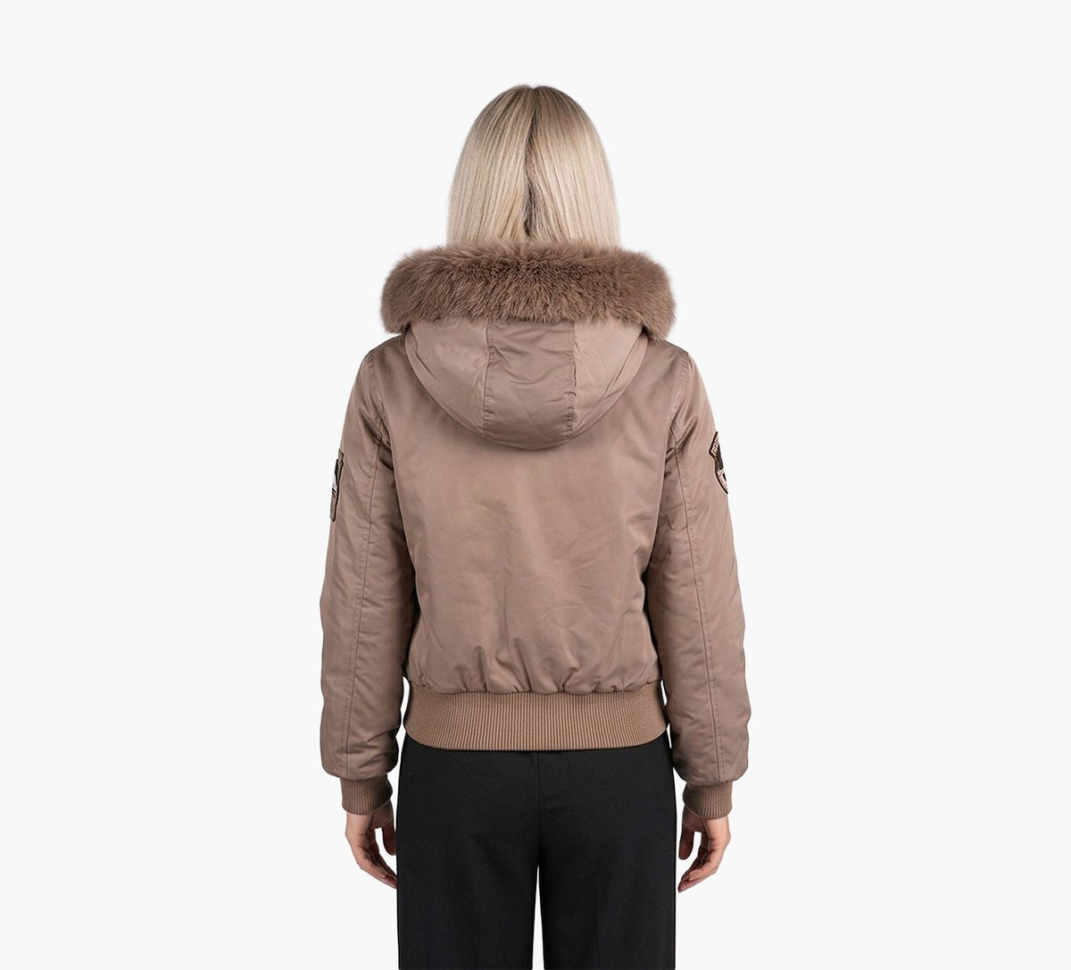 MOOSE KNUCKLES LUXESATINBOMBER in TAUPE view 3