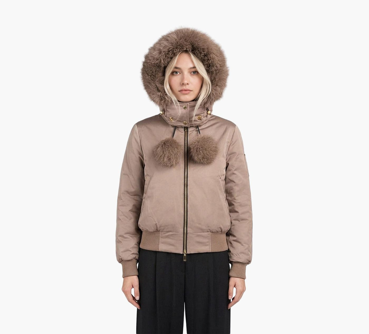 MOOSE KNUCKLES LUXESATINBOMBER in TAUPE view 4