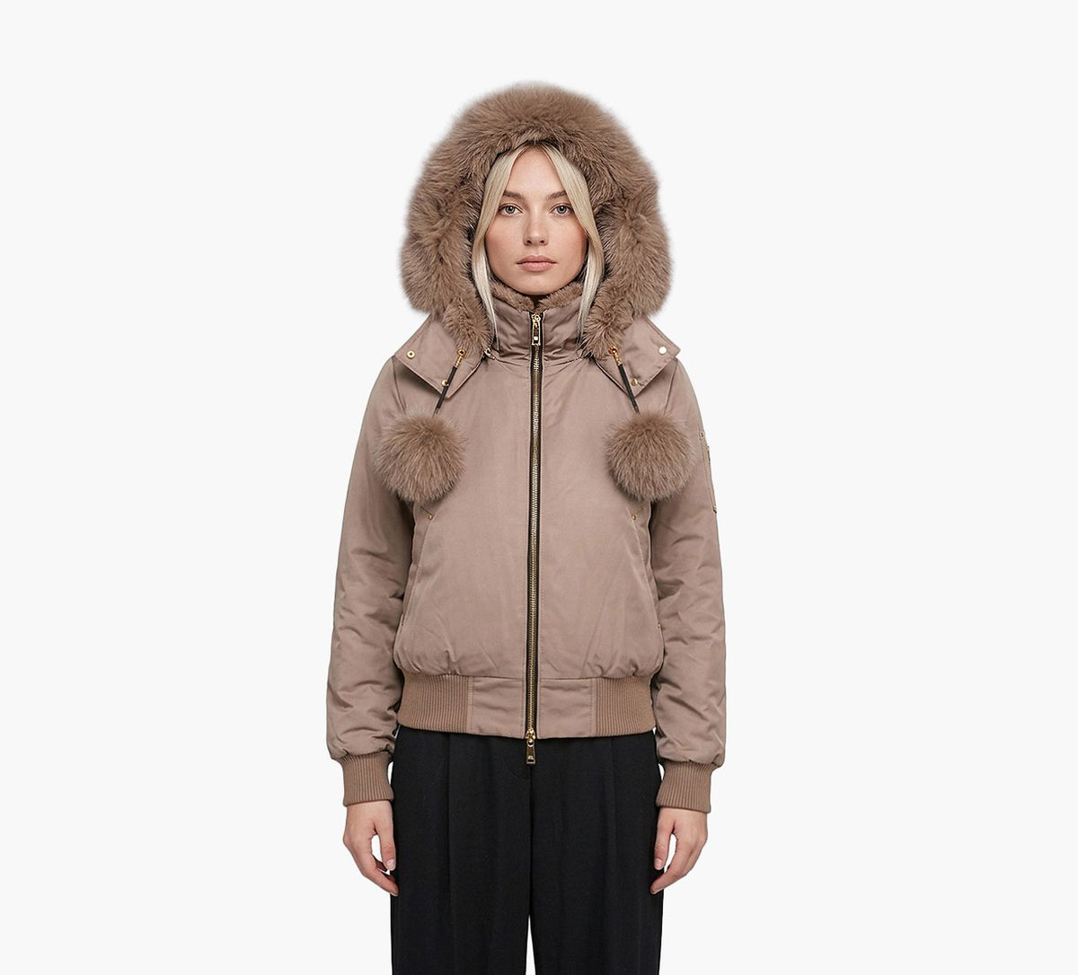 MOOSE KNUCKLES LUXESATINBOMBER in TAUPE view 9
