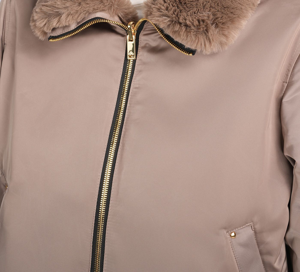 MOOSE KNUCKLES LUXESATINBOMBER in TAUPE view 9b