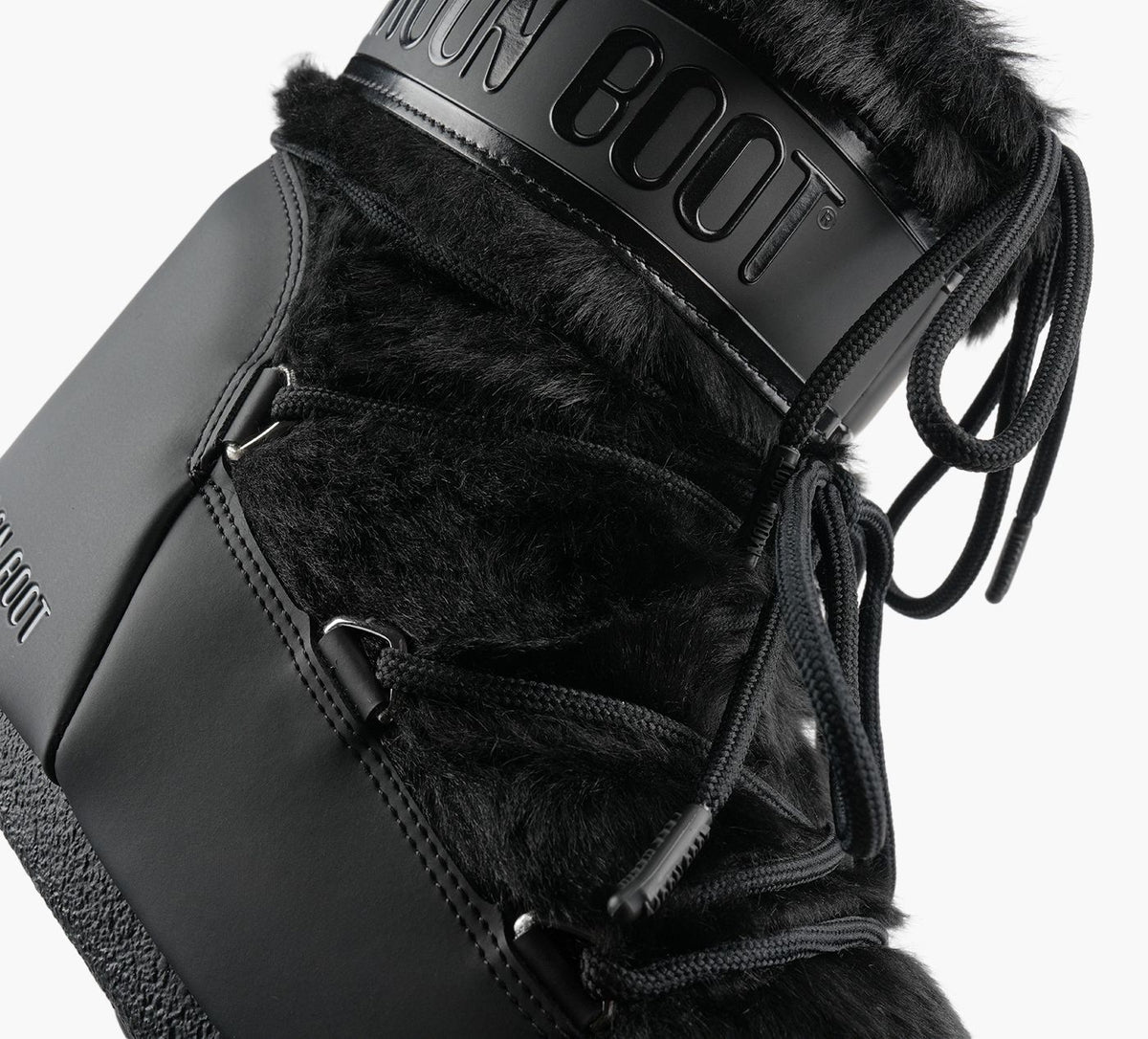 MOON BOOT BOTTEICONENFAUSSEFOURRURE en NOIR vue 1b