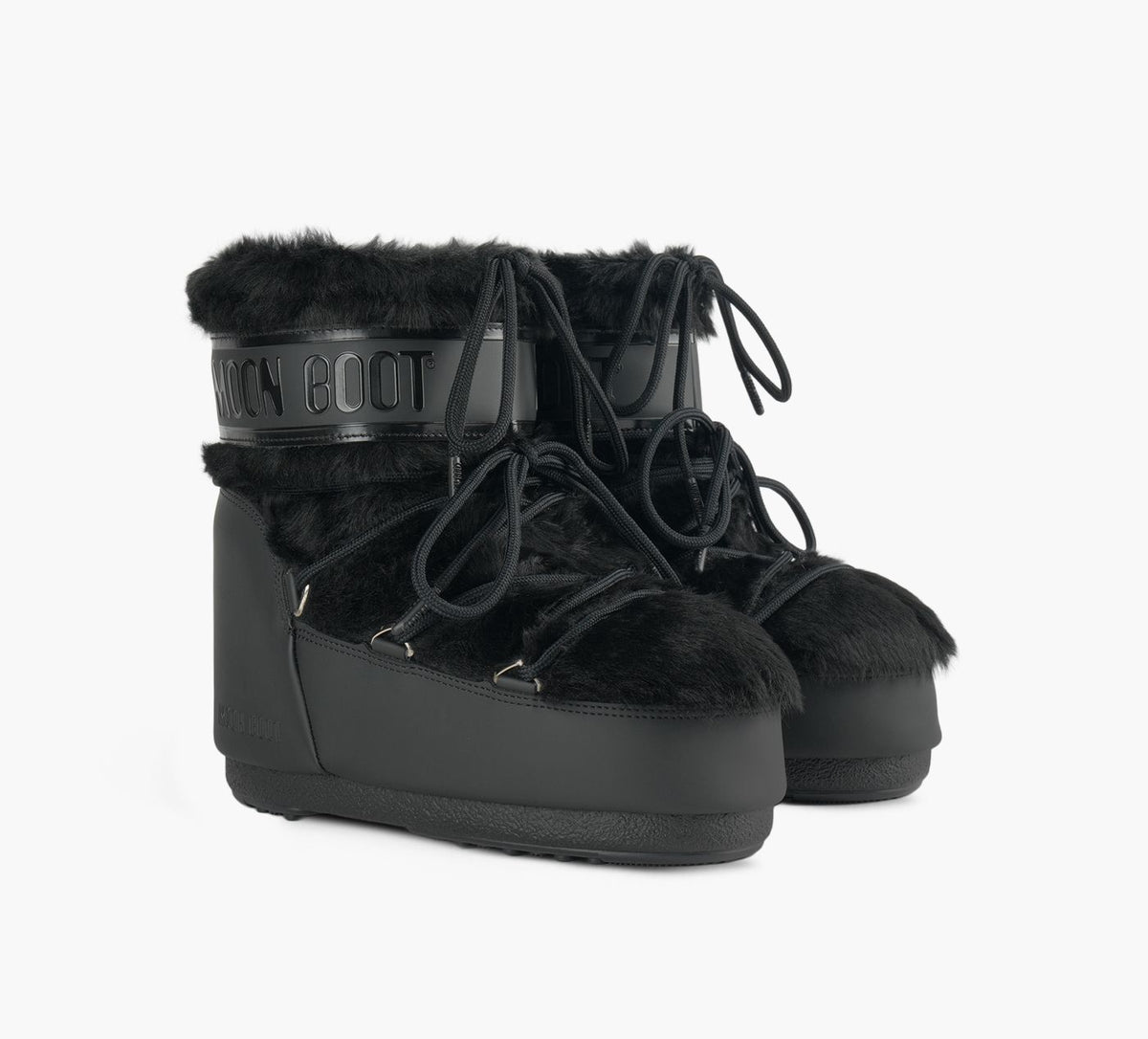 MOON BOOT BOTTEICONENFAUSSEFOURRURE en NOIR vue 2