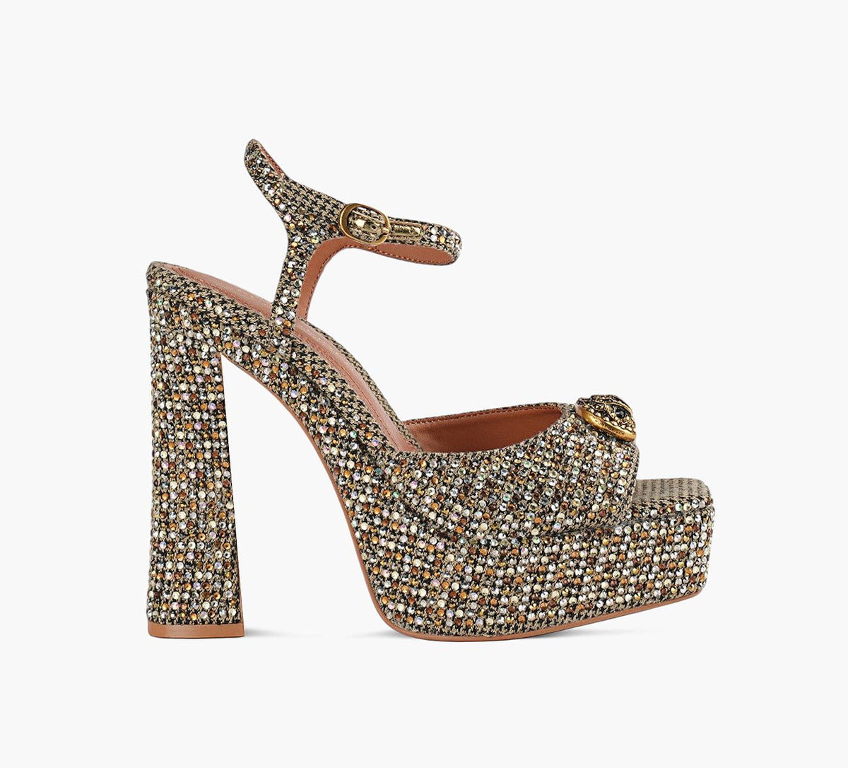 KURT GEIGER SANDALEPLATEFORMEOUVERTECHELSEA en OR