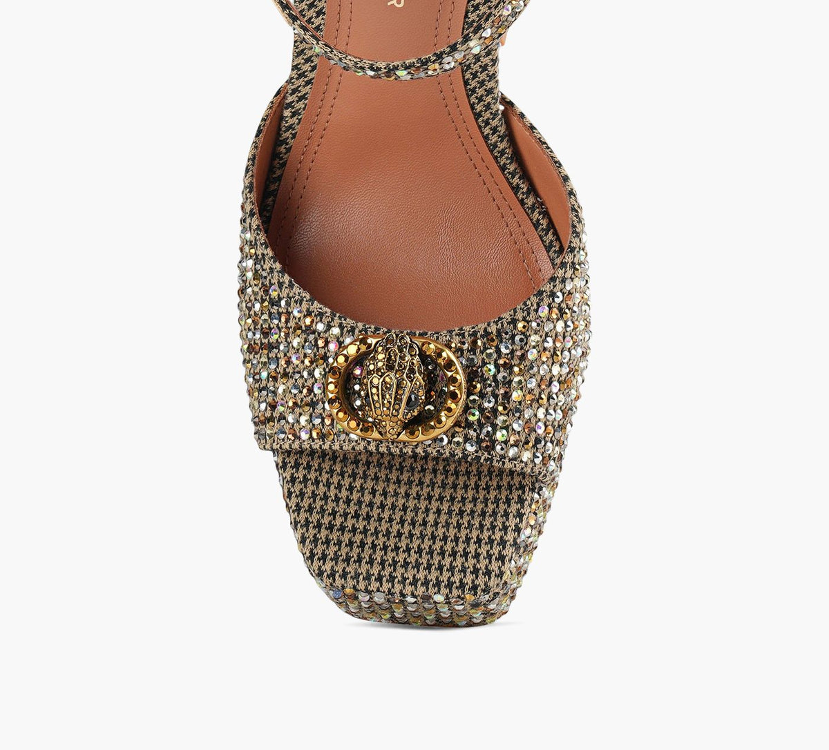 KURT GEIGER SANDALEPLATEFORMEOUVERTECHELSEA en OR vue 1c