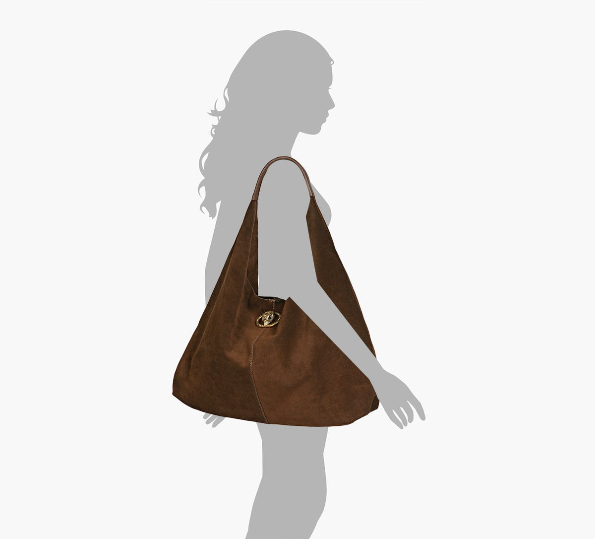 KURT GEIGER CHELSEALARGESLOUCHHOBO in BROWN view 1c