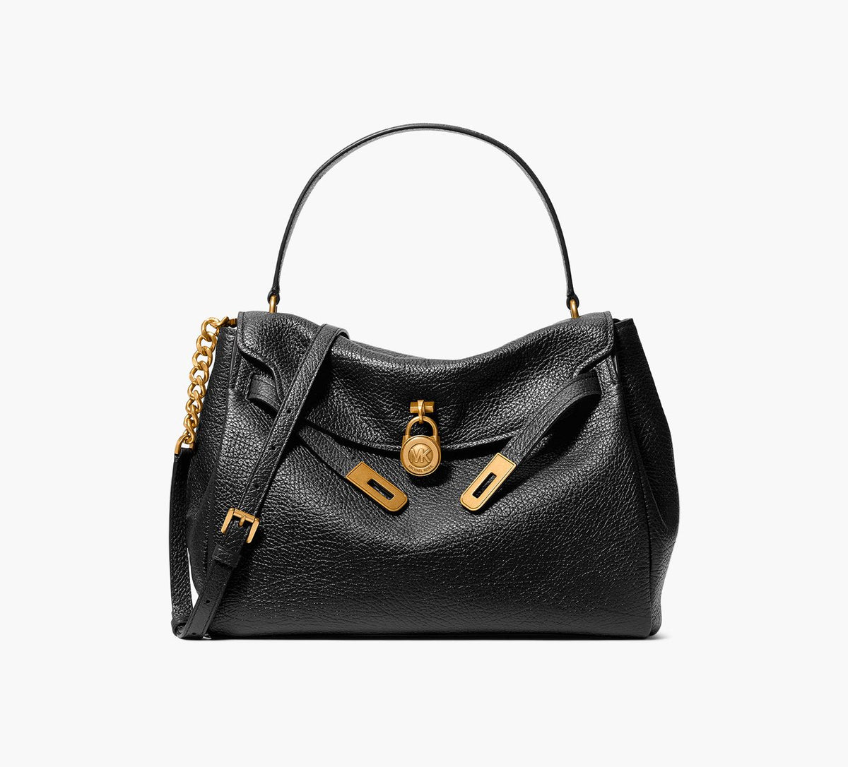 MICHAEL KORS HAMILTONMODERNELARGESLOUCHYSATCHEL in BLACK