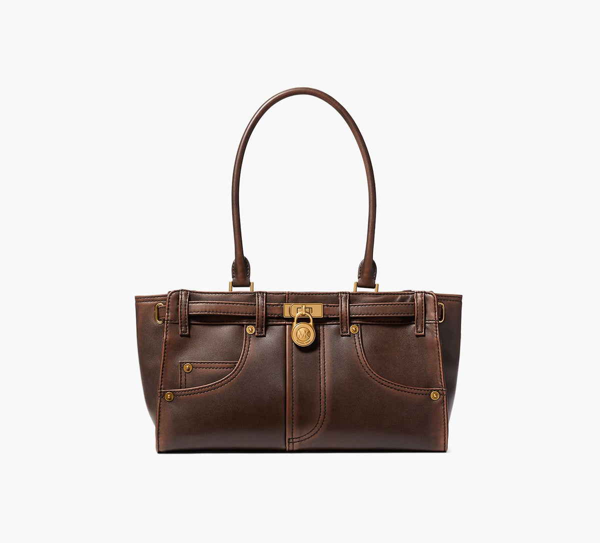 MICHAEL KORS HAMILTONMODERNESMALLSATCHEL in BROWN