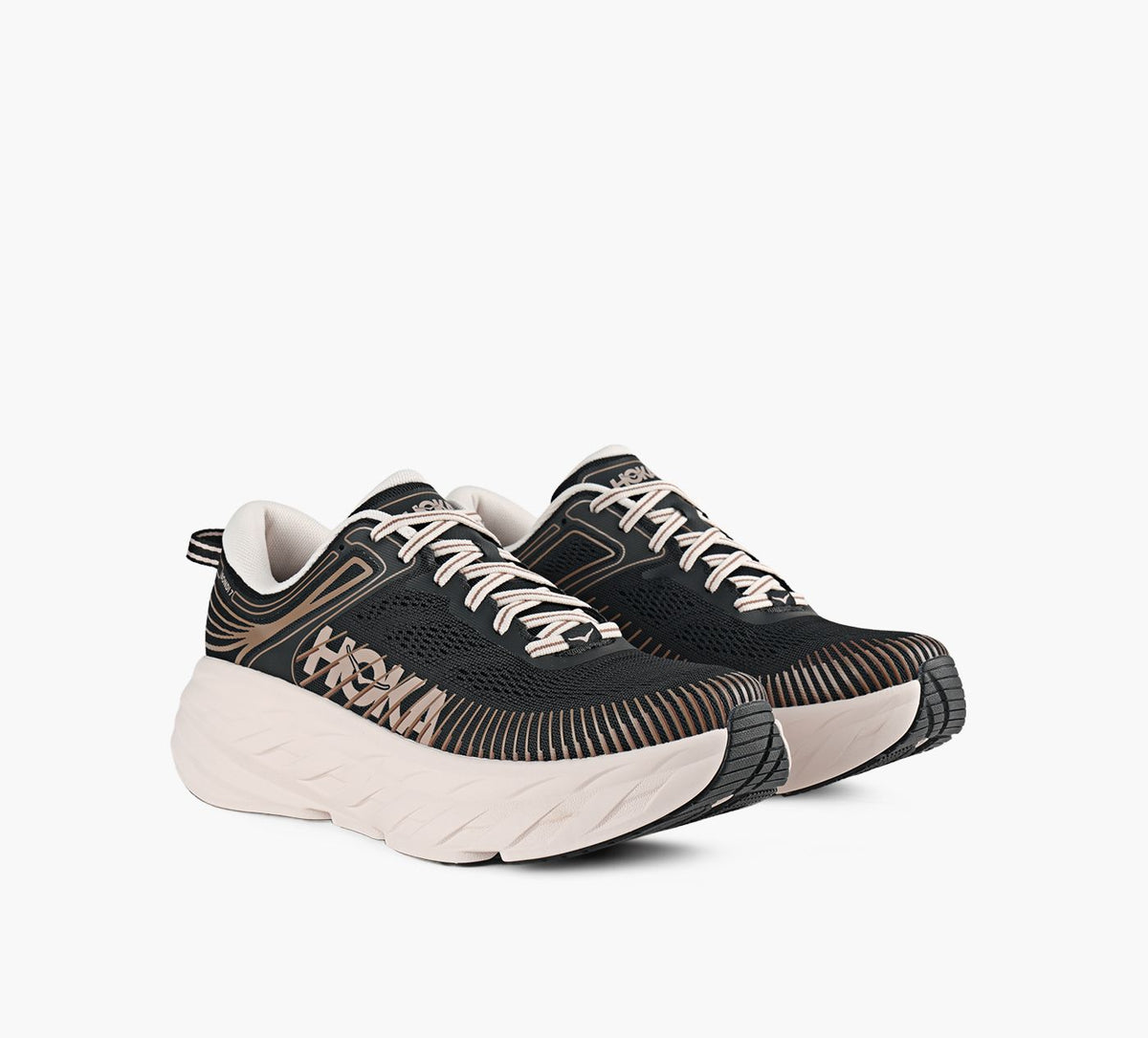 HOKA BONDI7 in BLACK view 2