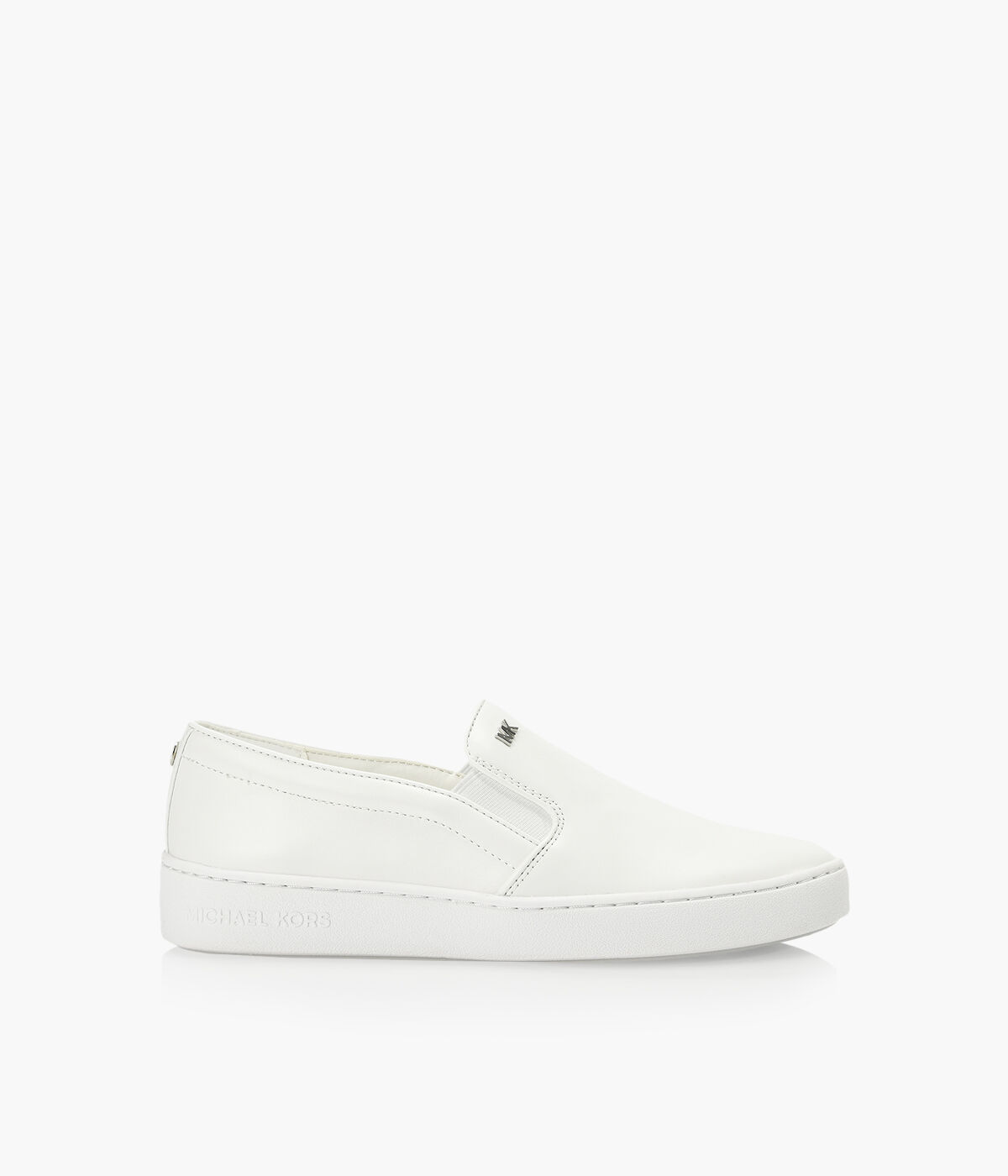 Michael kors white leather slip on sneakers best sale