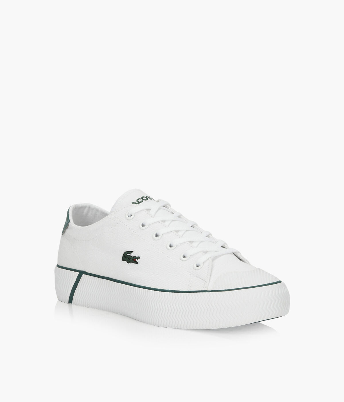 LACOSTE GRIPSHOT 120 2 White Fabric Browns Shoes