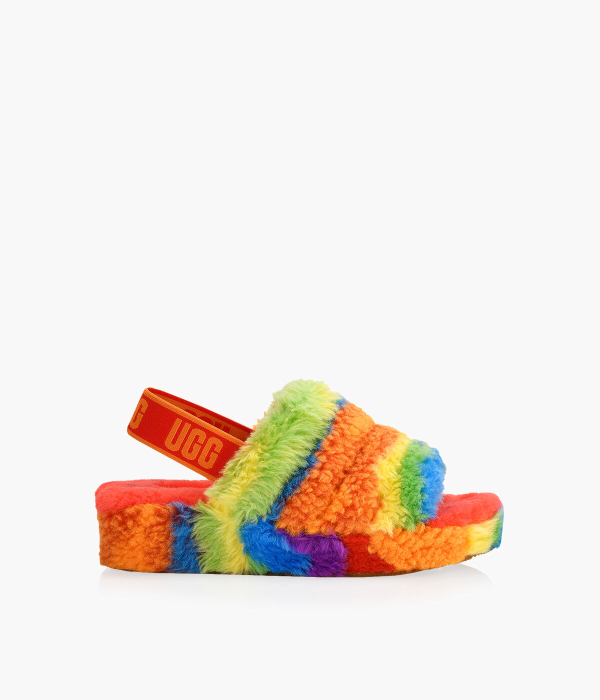UGG FLUFF YEAH SLIDE CALI COLLAGE Multicolour Sheepskin Browns