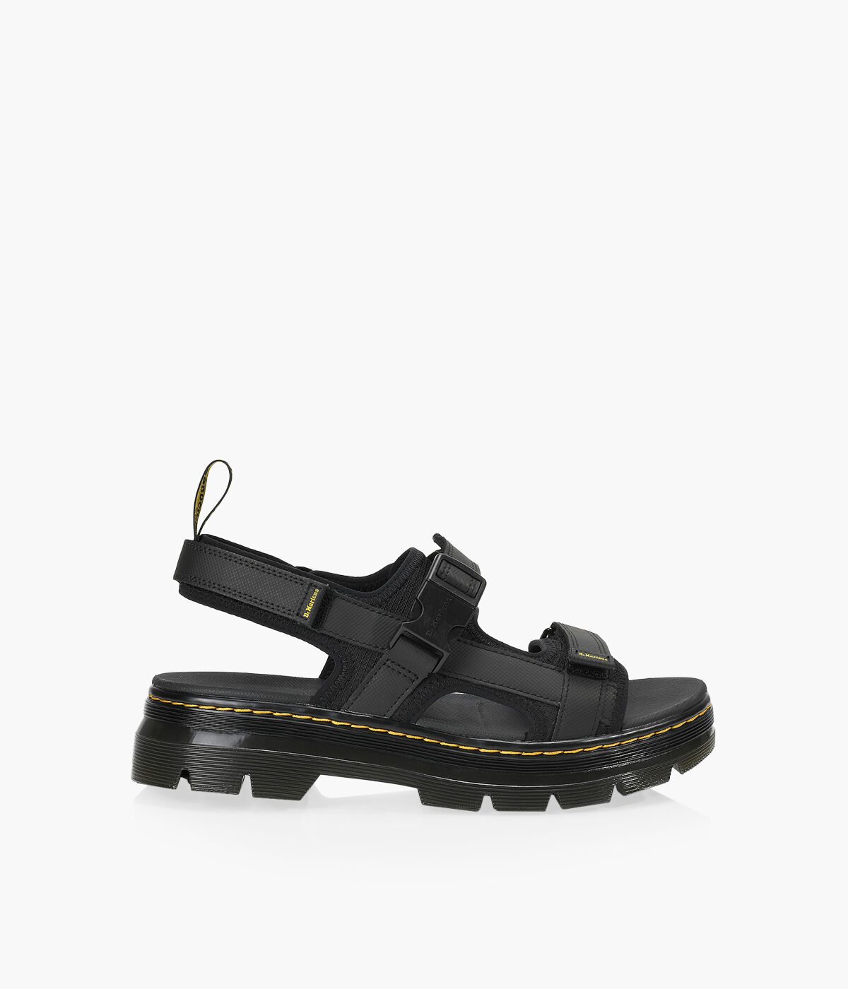 DR. MARTENS FORSTER WEBBING SANDALS Black Leather Browns Shoes