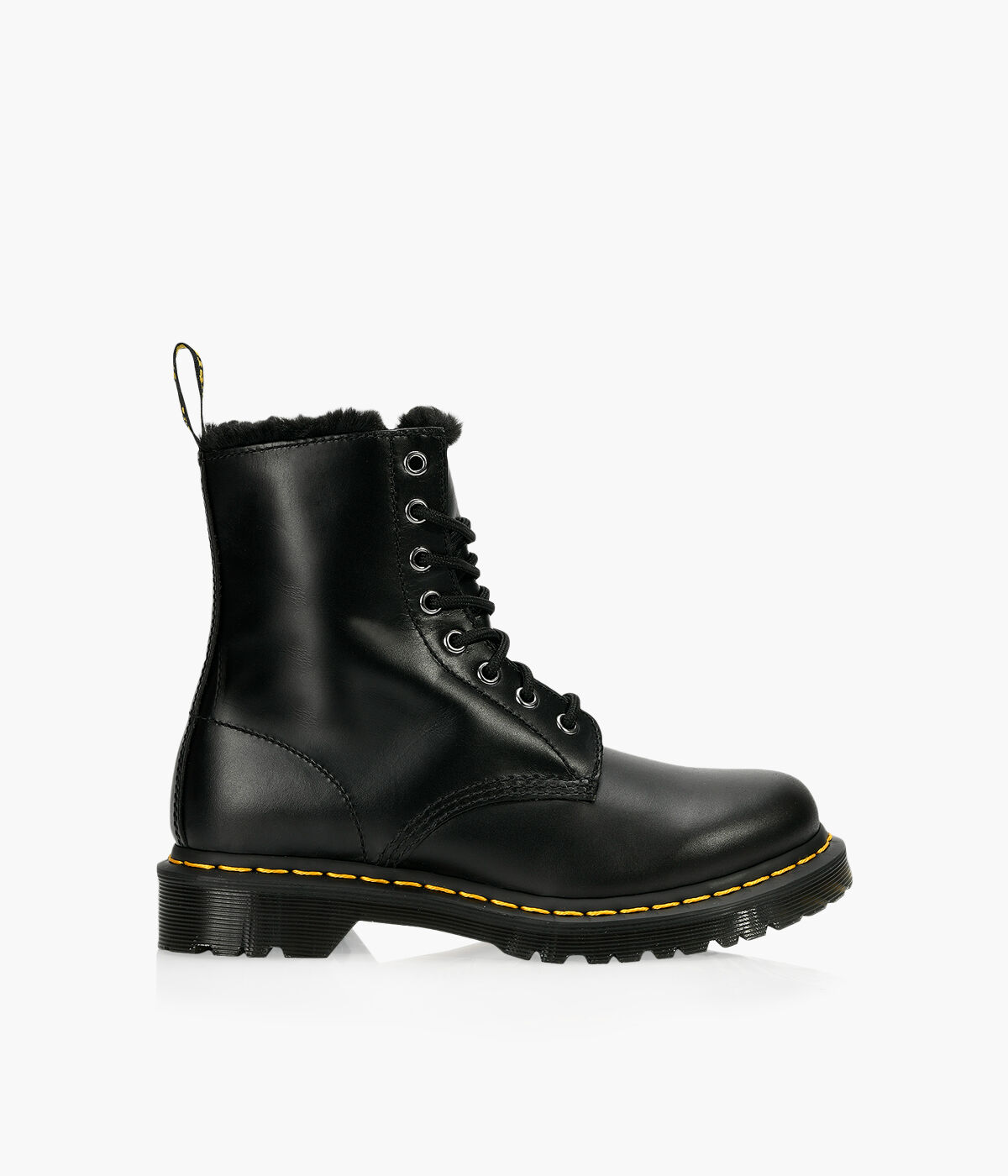 DR. MARTENS 1460 SERENA FURLINED Black Leather Browns Shoes