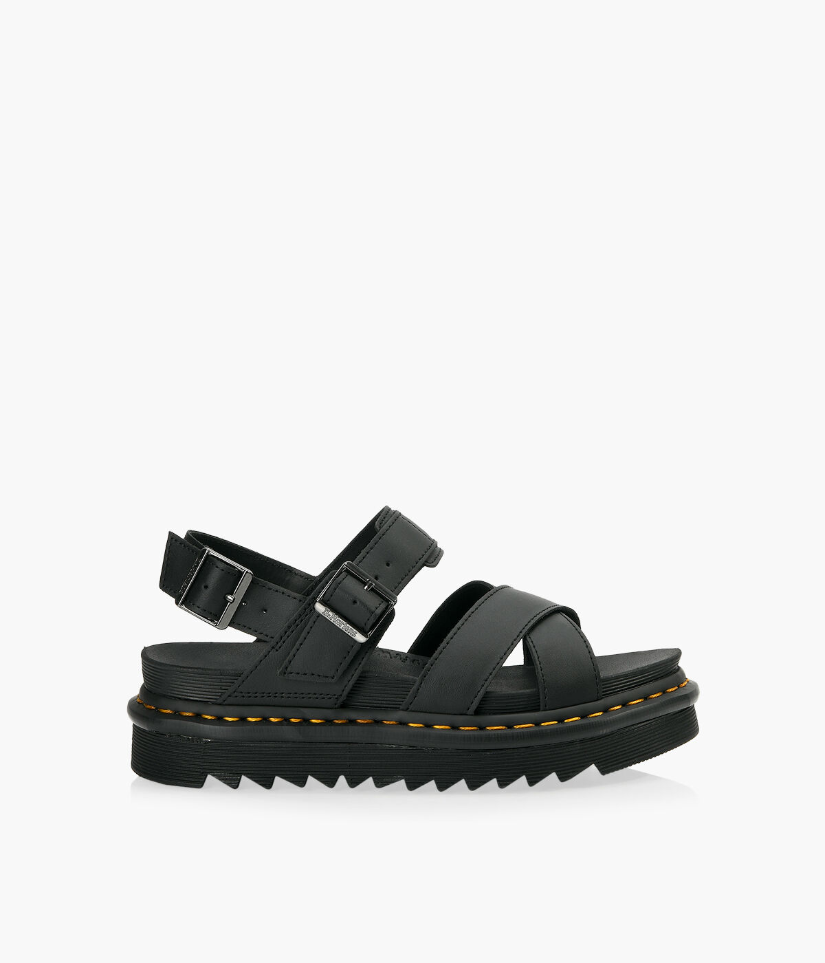 DR. MARTENS VOSS II Black Leather Browns Shoes
