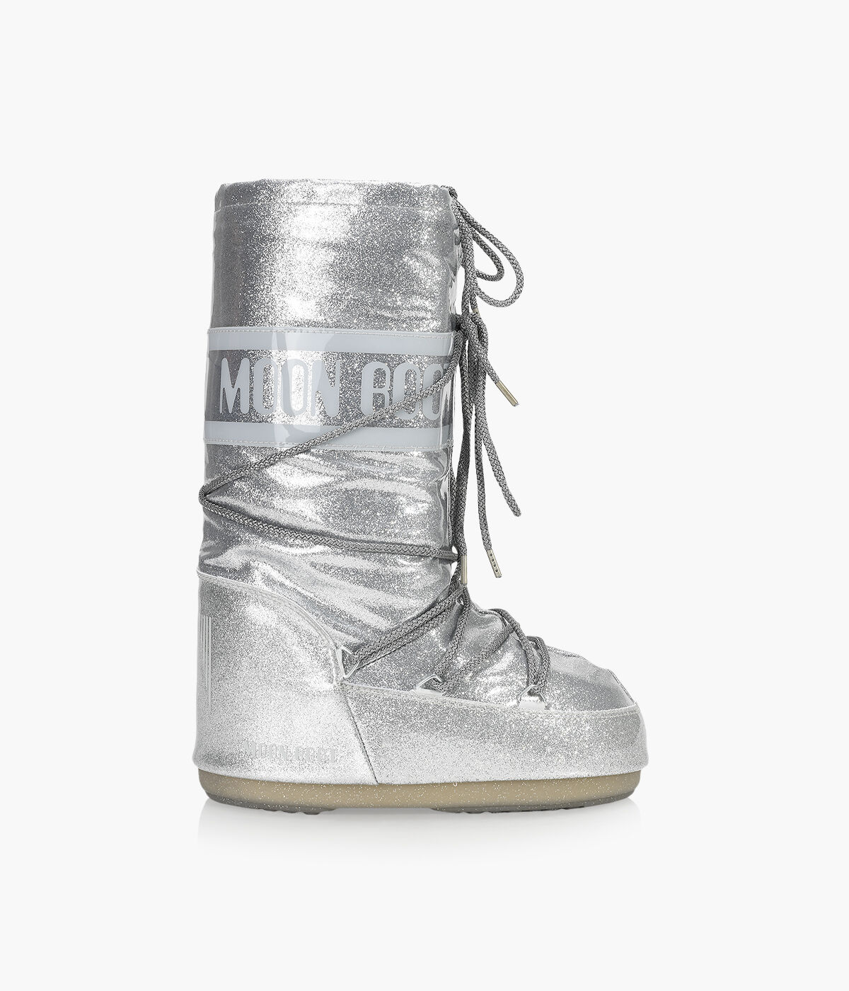 MOON BOOT ICON GLITTER Silver Synthetic Browns Shoes