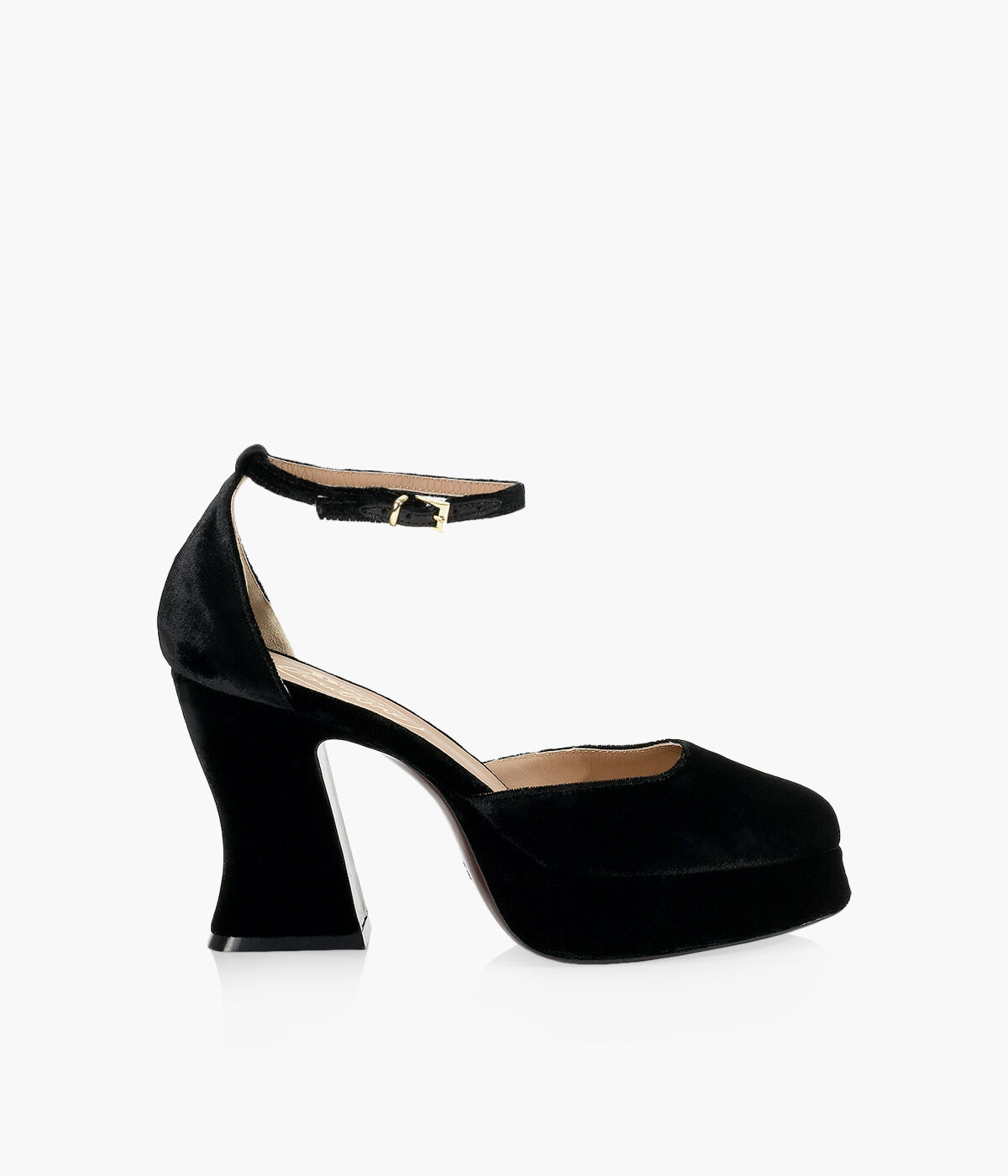 Cerise block cheap heel shoes