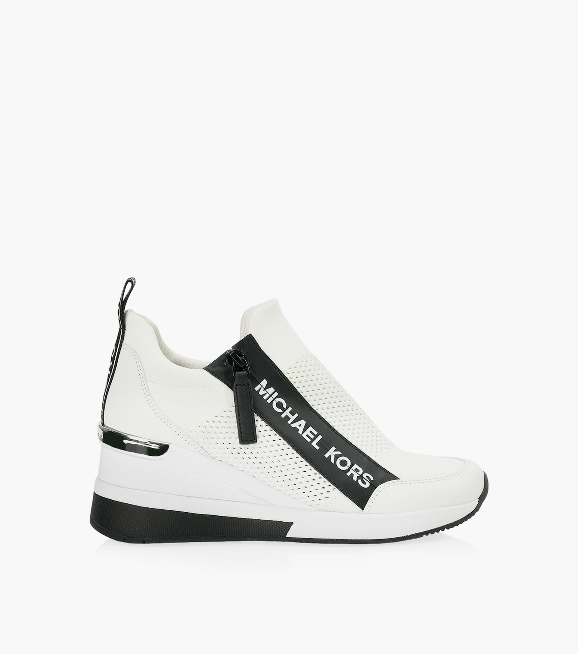 MICHAEL MICHAEL KORS WILLIS WEDGE TRAINER - White & Colour Fabric | Browns  Shoes
