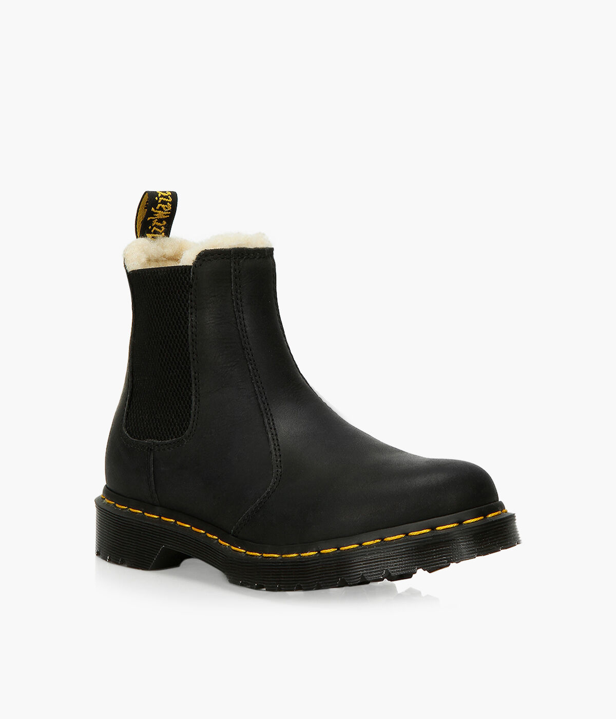 Dr martens fur outlet lined chelsea boots black