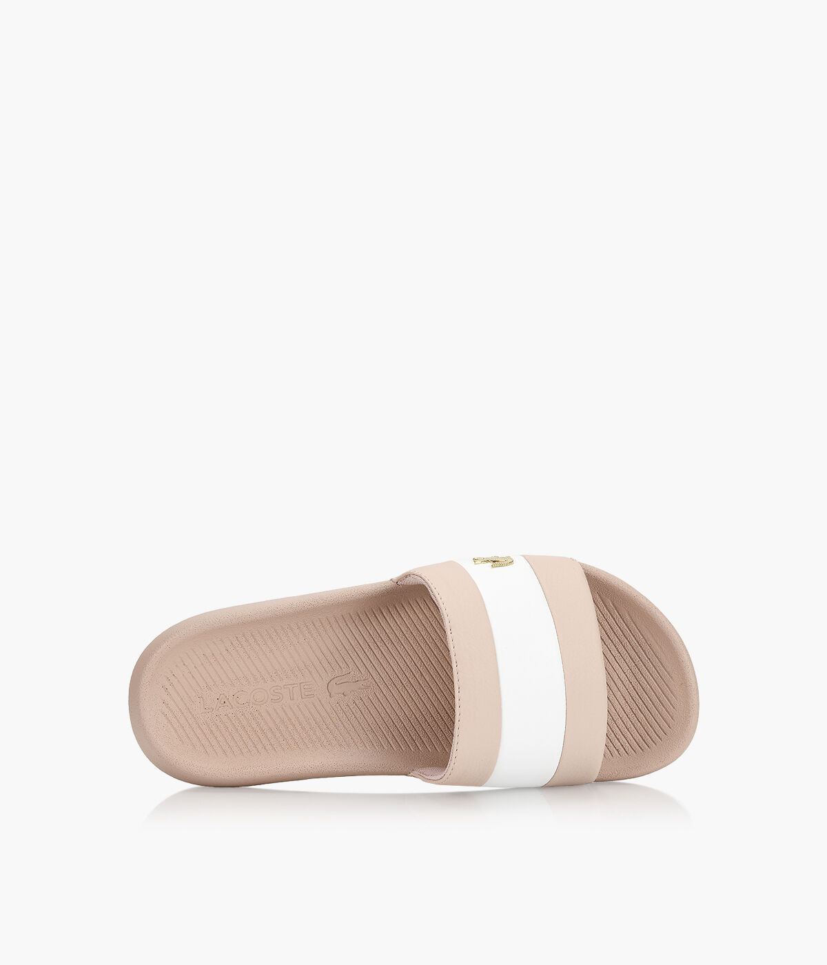 LACOSTE CROCO SLIDE - Pink Synthetic 